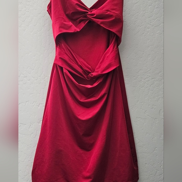 Cutout Mini Red Dress - Picture 2 of 5